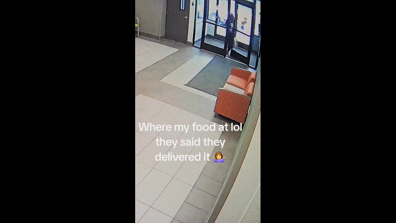Delivery woman drops off order, then takes the food back after delivery.