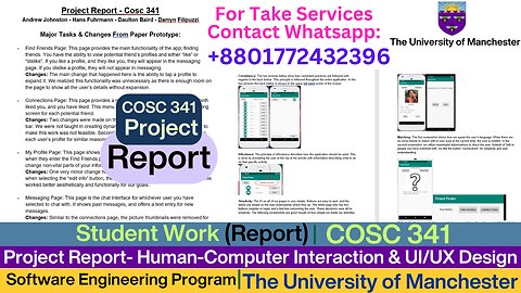 Client Work(Report)|COSC 341 Project Report Human-Computer Interaction Demo|University of Manchester