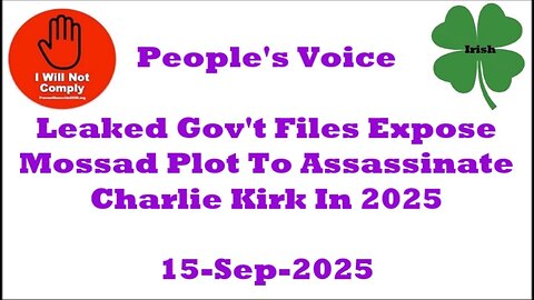 Leaked Gov't Files Expose Mossad Plot To Assassinate Charlie Kirk In 2025 14-Sep-2025
