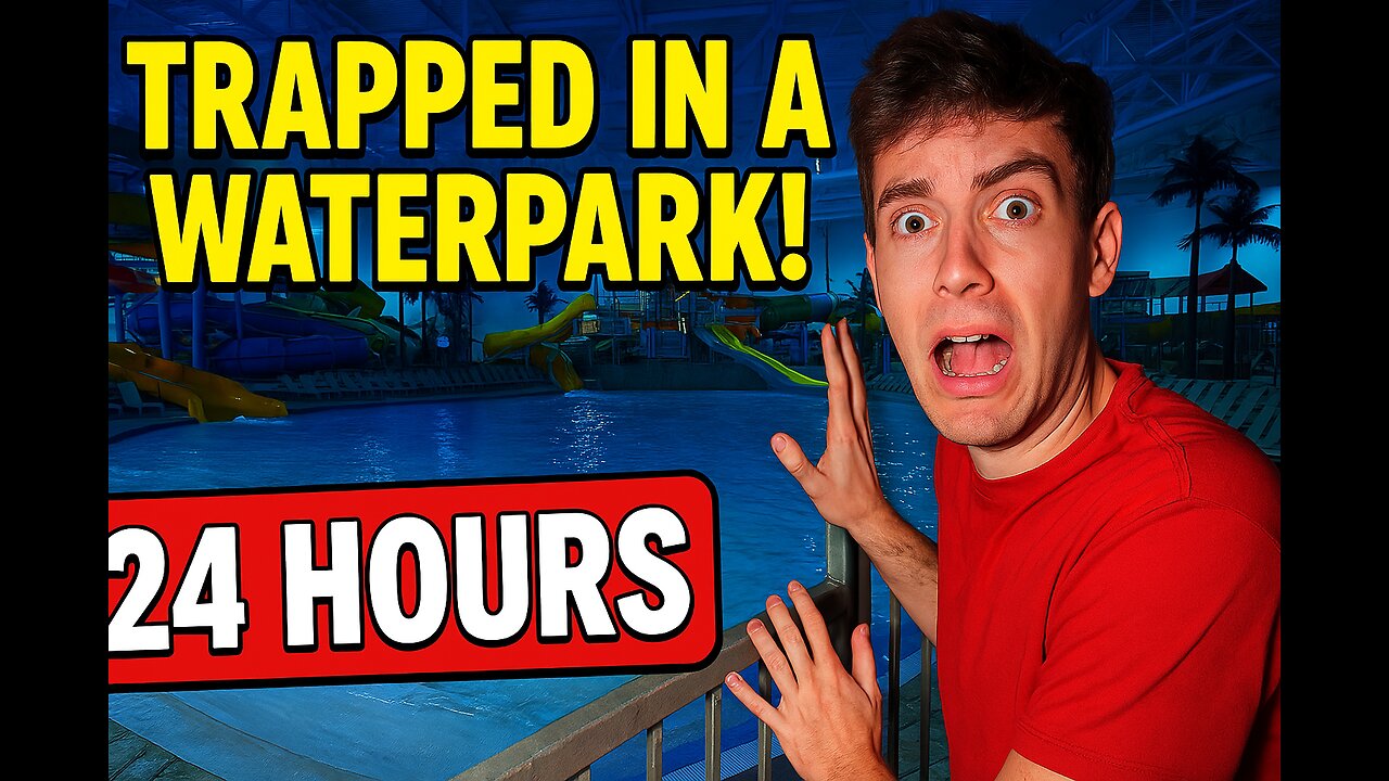 I Spent 24 Hours TRAPPED In a WATERPARK! 🌊🏄♂️