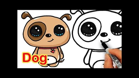 How to Draw a Dog - Simple and Cute