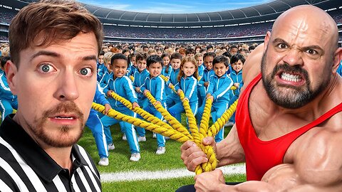 100 Kids Vs World's Strongest Man! @MrBeast