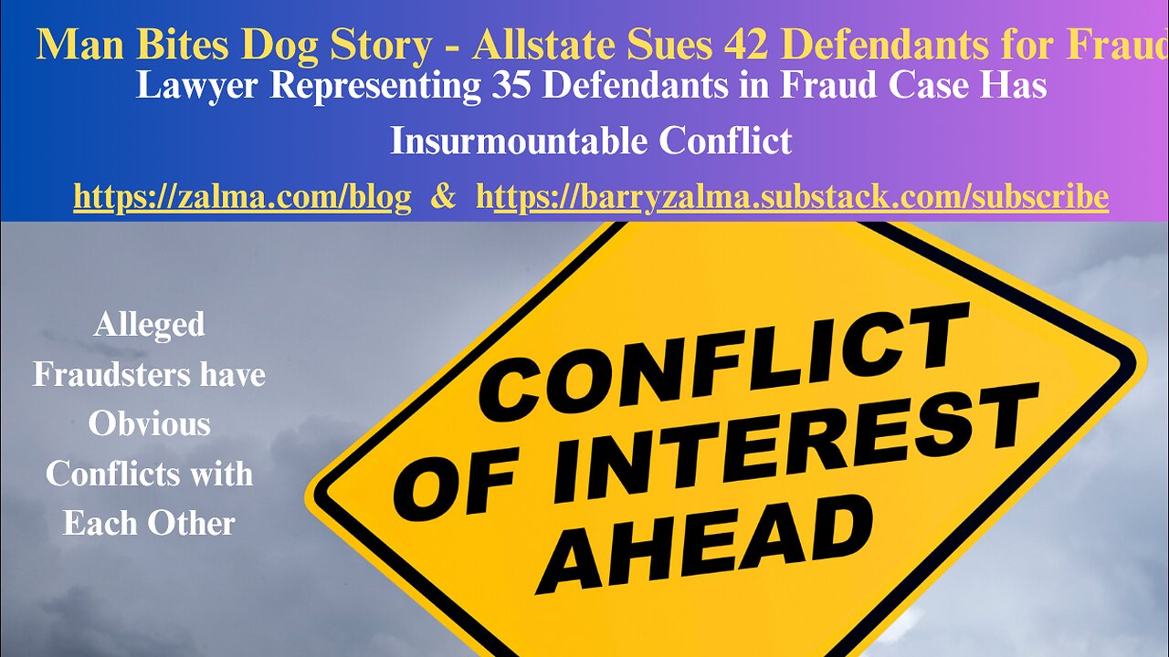 Man Bites Dog Story - Allstate Sues 42 Defendants for Fraud