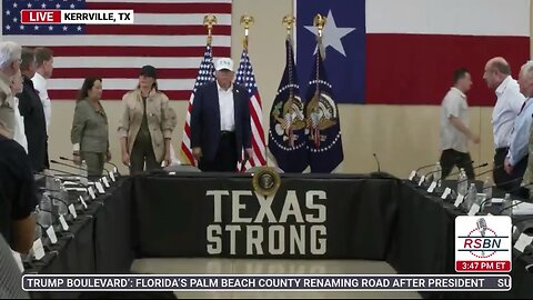 President Trump Speaks at Roundtable in Central Texas After Deadly Floods