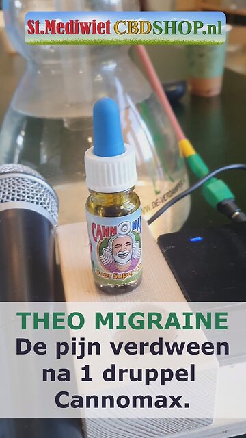 Migraine : Theo voelt de pijn afnemen na 1 druppel Super CBD gemaakt met Cannomax