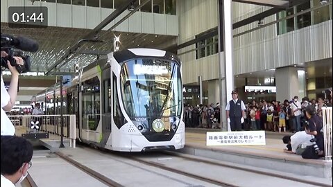 Storied Hiroshima trolley operator launches new line as crowds look on