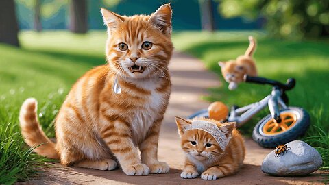 Kitten Falls Off Bicycle, Mama Cat Takes Her to the Hospital and Cooks a Healing Meal 🐾🚲❤️