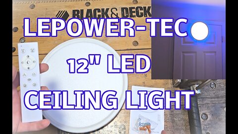 LEPOWER-TEC 12 Inch LED Flush Mount Ceiling Light with Remote, 24W 2600LM