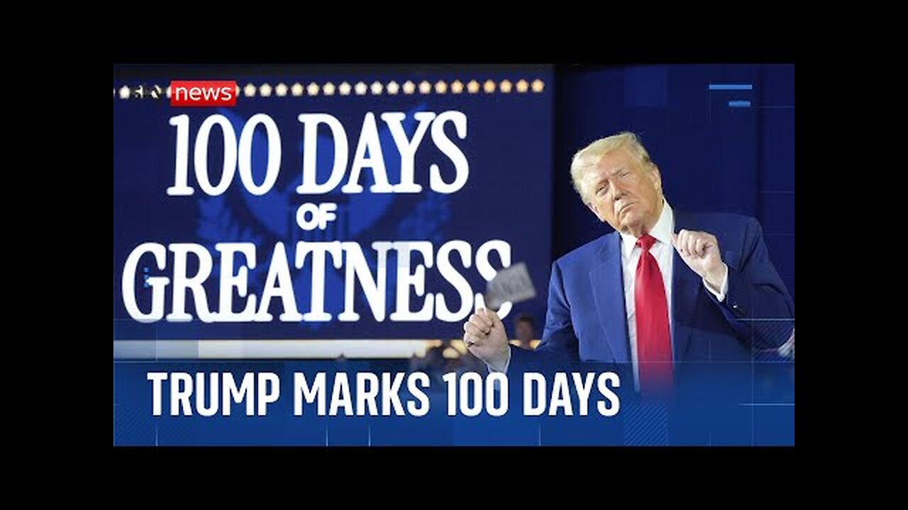 A bombastic Trump marks 100 days in office