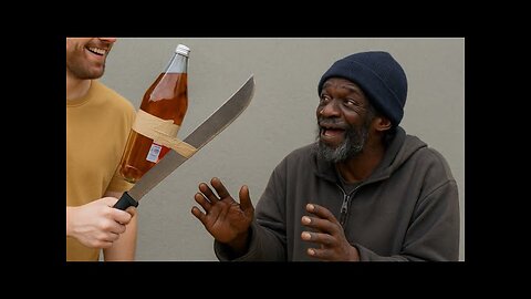 Man Giving Out Liquor & Machetes To Homeless Black People