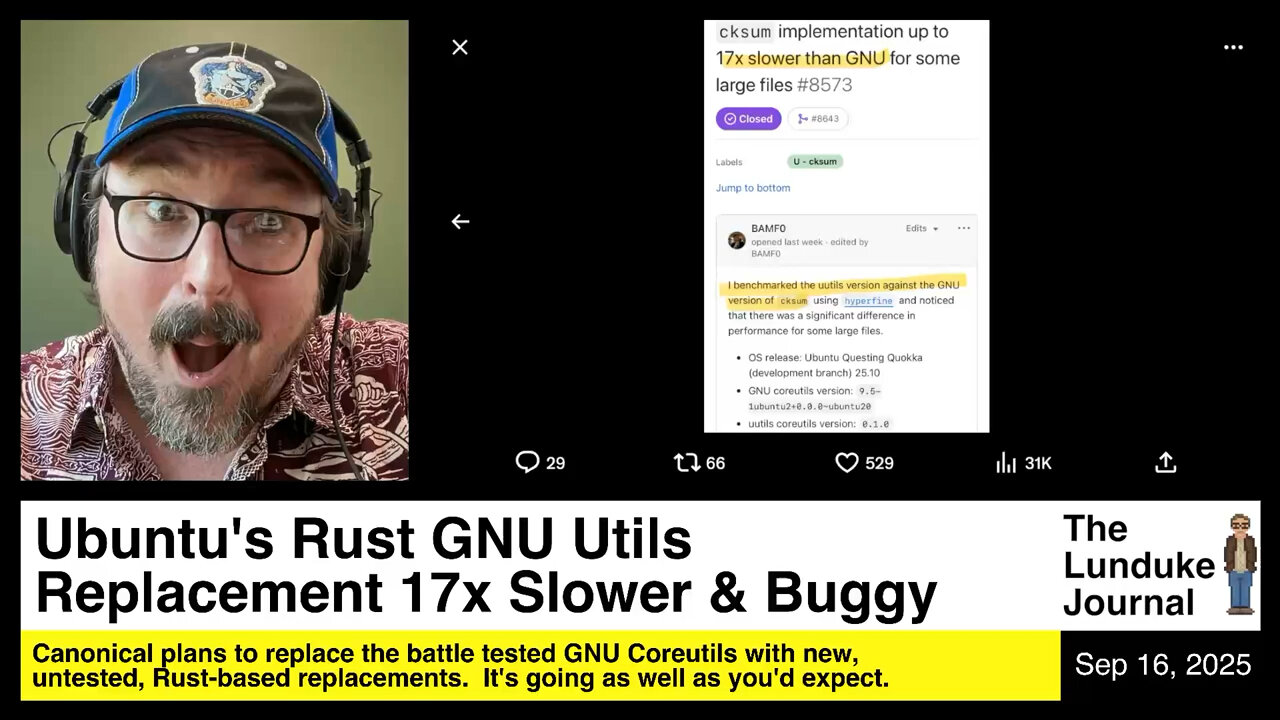 Ubuntu's Rust GNU Utils Replacement 17x Slower & Buggy
