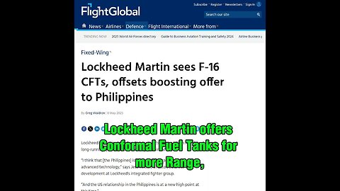 Lockheed Martin offers Conformal Fuel Tanks for more Range, and Maintenance Facility in F-16 Offer