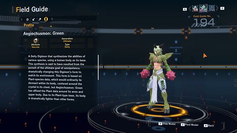aegiochusmon green all digivolution/de-digivolution/profile Digimon Story Time Stranger
