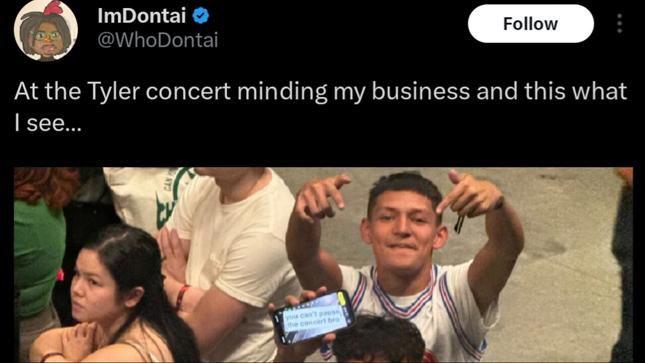 Fans troll Imdontai at a Tyler, the Creator concert 🤣🤣