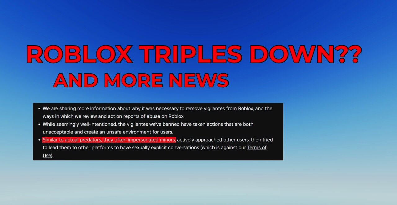 Roblox TRIPLES DOWN Against Schlep & MORE NEWS