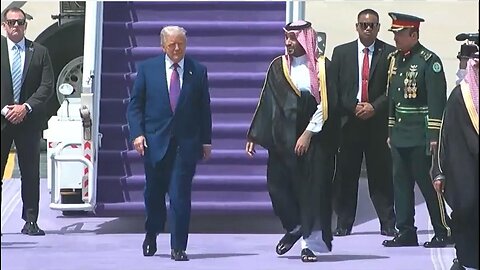 President Trump arrives in Riyadh, Saudi Arabia & Greeted by Crown Prince Mohammed bin Salma May 13, 2025