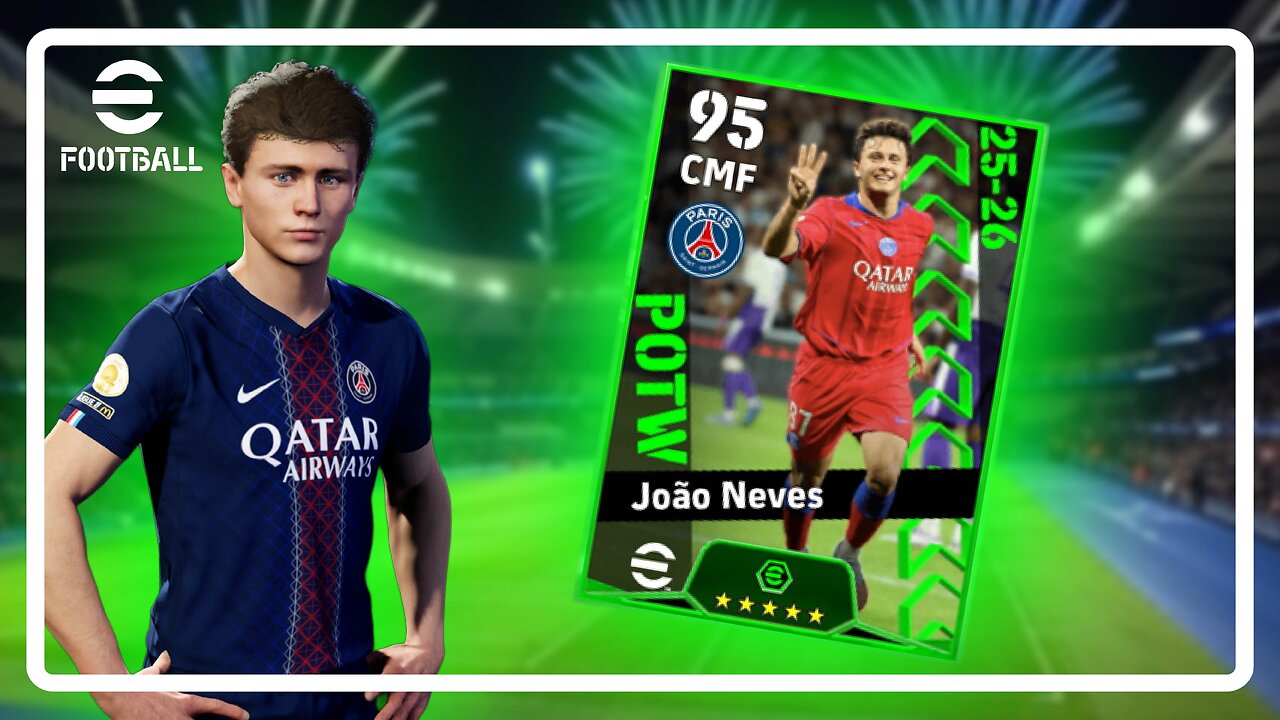 POTW Joao Neves eFootball Card Review & Gameplay | eFootball | Player Review