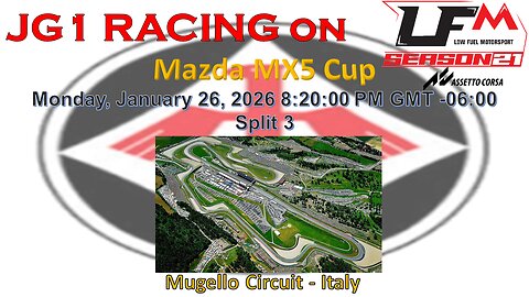 JG1 RACING on LFM - Mazda MX5 Cup - Mugello Circuit - Italy - Split 3