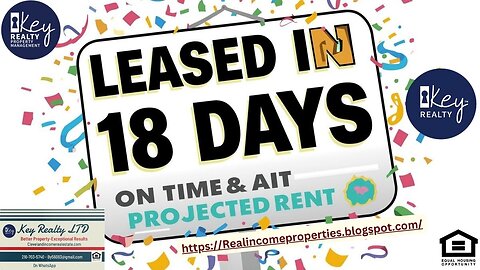 Leased in 18 Days — On Time & At Projected Rent ✅