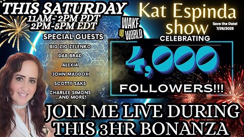 JOIN MY LIVE 4,000 FOLLOWER BONANZA! Saturday 11am PDT/2pm PDT - 2pm EDT - 5pm EDT