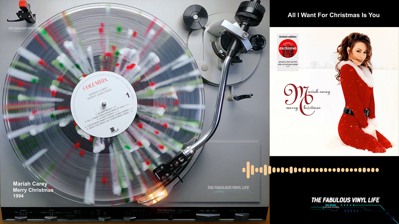 Mariah Carey ) Merry Christmas ) 1994 (Exclusive Clear Vinyl with White/Red/Green Splatter Columbia/Legacy Check Republic 2020)