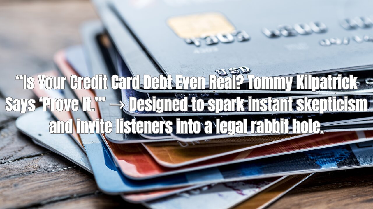 “Is Your Credit Card Debt Even Real? Tommy Kilpatrick Says ‘Prove It.’”