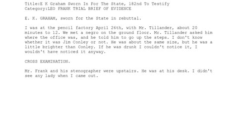 E. K. Graham — Sworn In for the State — 182nd Witness to Testify