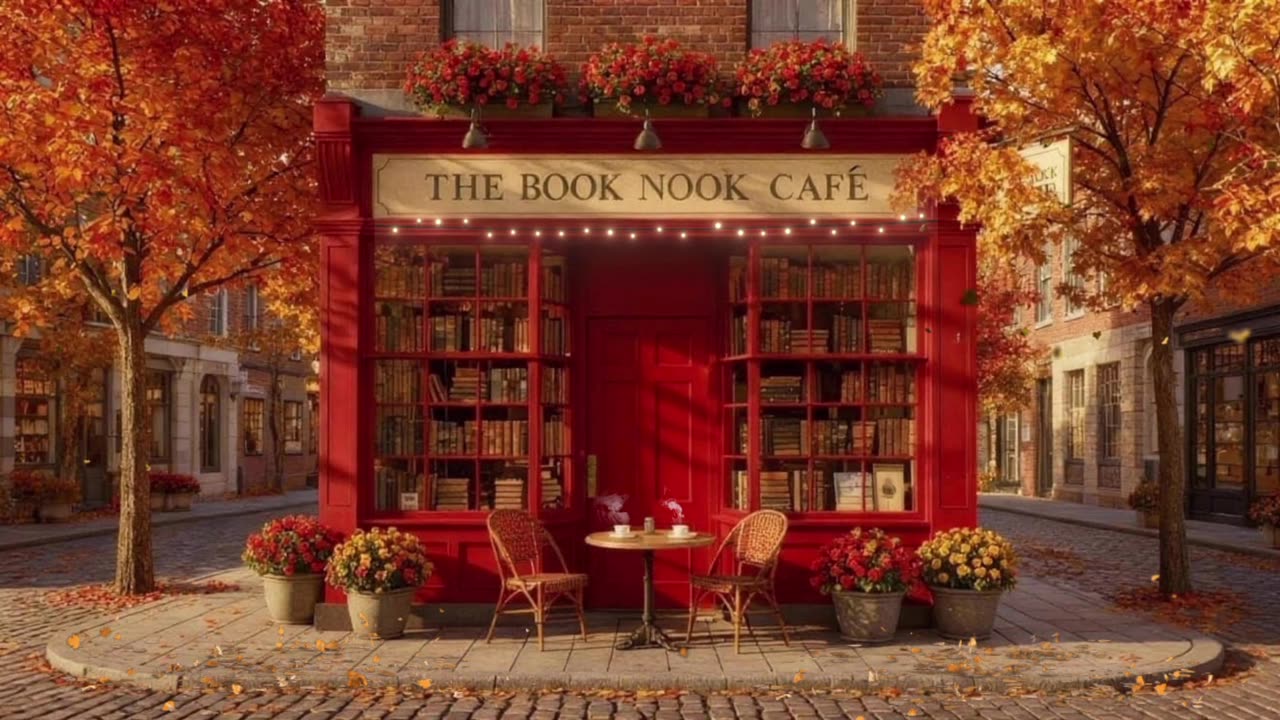 The Book Nook Café Smooth Jazz 📖 | Background Music for a Cozy Fall Day