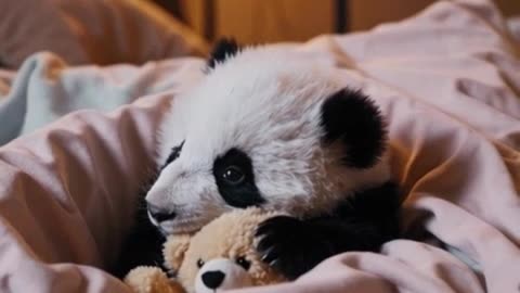 Adorable Baby Panda Snuggling Time – Cozy Sleepy Moments | PababaTV