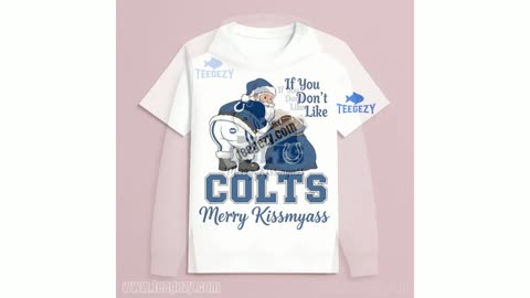 Indianapolis Colts Merry Kissmyass Santa Retro Shirt