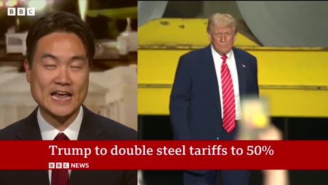 US to double tariffs on steel and aluminium imports to 50%, Donald Trump says | BBC News