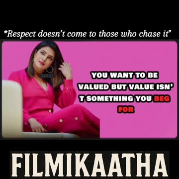 Respect doesn't come to those who chase it...