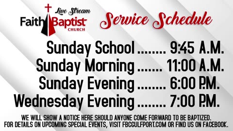 Sunday Morning Service | 07/27/2025 | Faith Baptist Church