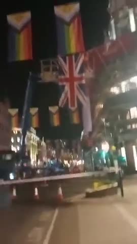 Conquered British flags thrown on the ground replaced with sinful LGBTQIA2-S pride flags