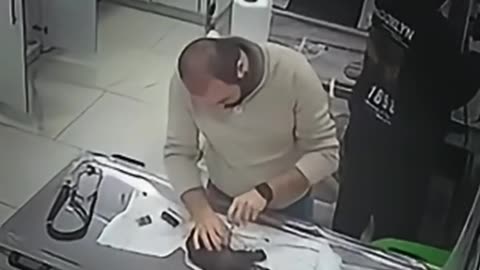 MOTHER DOG BRINGS HER SICK PUPPY TO THE VET