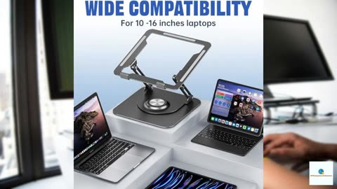 JOYEKY Laptop Stand for Desk, Adjustable Computer Stand with 360° Rotating Base, Ergonomic