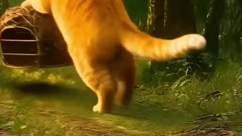 Ai animated orange cat funny video😹
