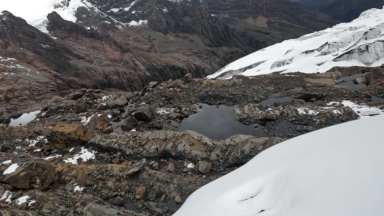 First footsteps atop the Maparaju glacier #Huaraz #Peru