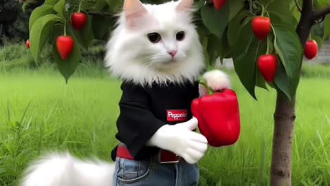 Cat cute in the garden 🤩