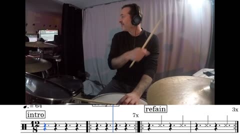 Ed Sheeran – Perfect (12/8 Drum Cover) 🥁 | Scrolling Transcription + Smooth Groove