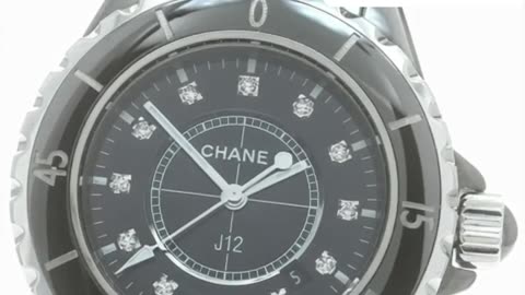 CHANEL Black Ceramic Diamond Quartz Ladies Watch