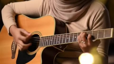 Soft Guitar Harmony 🎶 | #shorts #acousticmusic #muslimah
