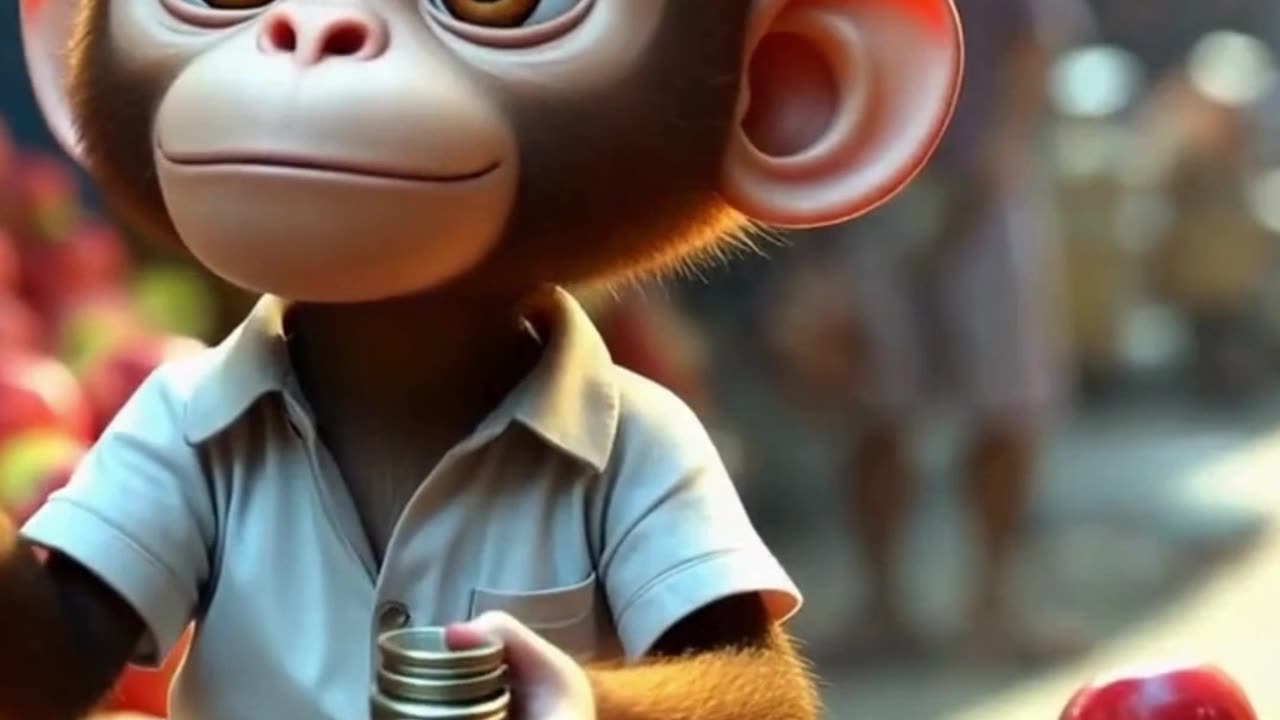 Tiny Monkey, Big Dreams: How Momo Turned Apples into a Mountain of Gold #monkey