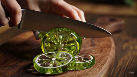 Asmr!! Cutting green lemon