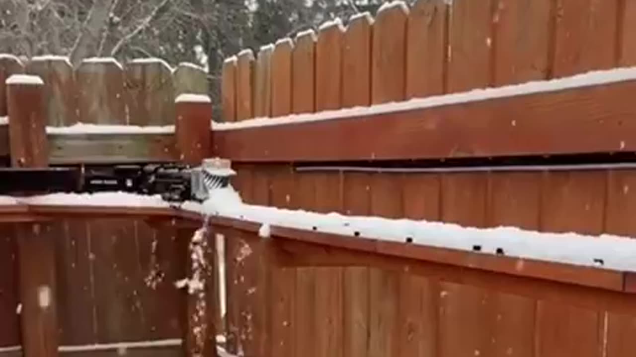 Outdoor Model Train Clears The Snow
