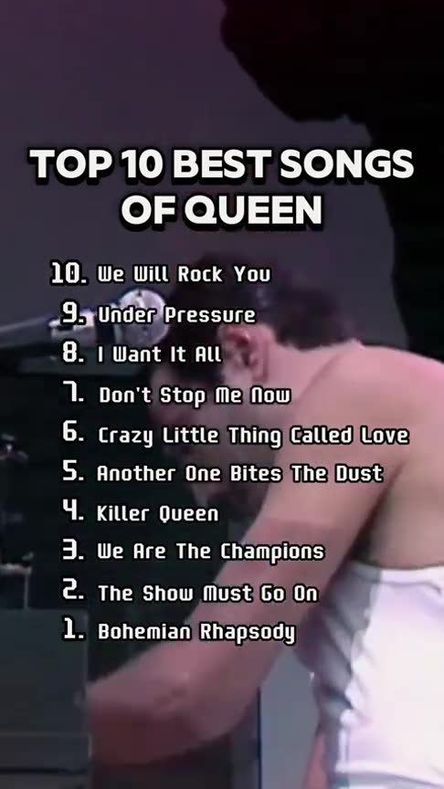 TOP 10 HITS SONGS OF QUEEN! Tell us What's your fav? #queen #freddiemercury #viral #followme