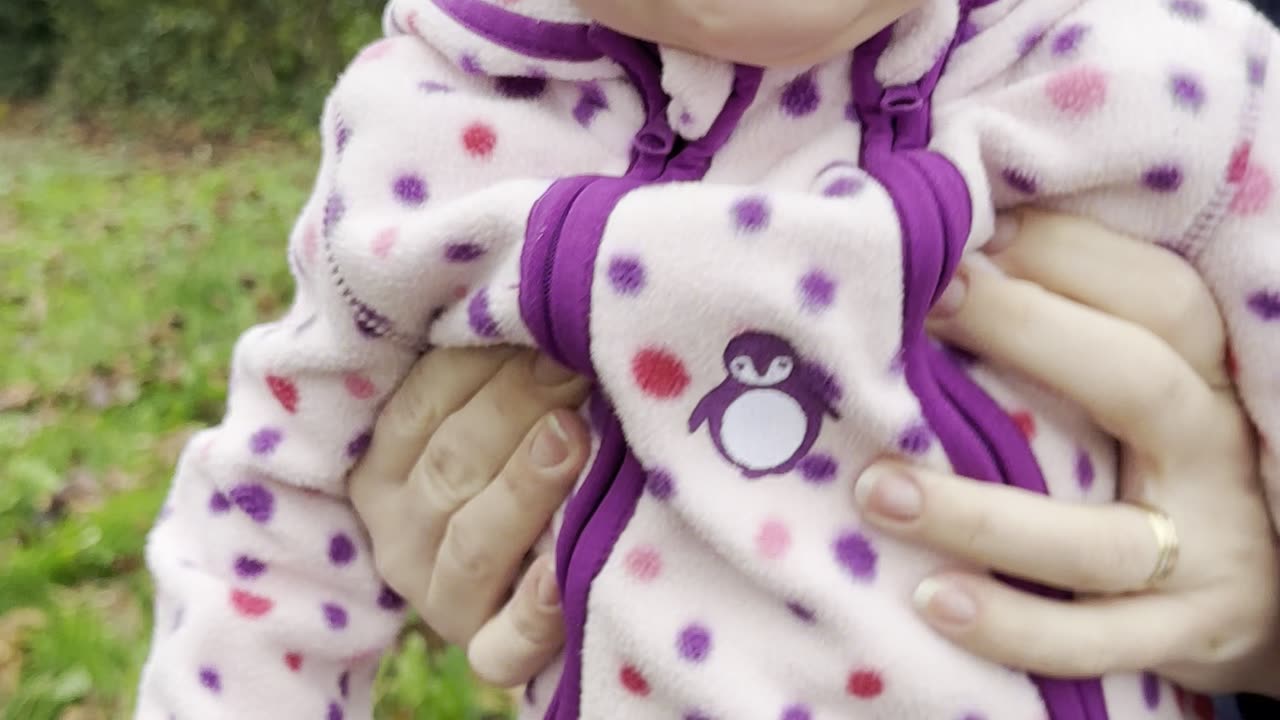 Baby Kayla Cuddled on Mommy’s Lap — Rosy Nose Cold Day Clip ❄️