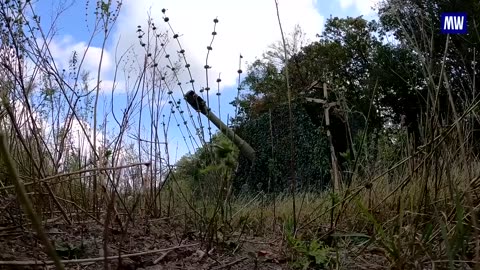 Russian gunners firing from D-20 howitzers