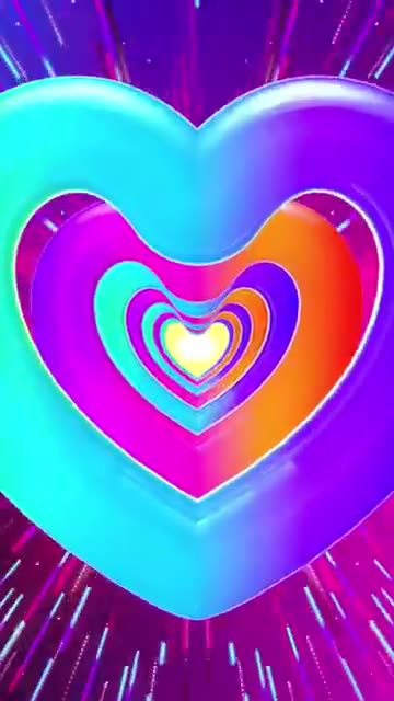 Trippy Love Tunnel 🌈💖✨ Colorful Heart Background with Vibrant Neon Lights Trippy Love Tunnel 🌈💖✨