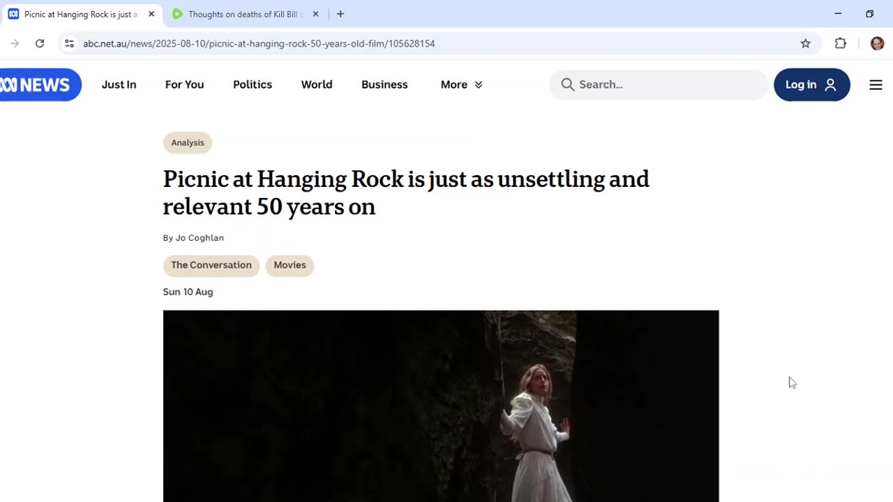 Does ABC story on Picnic at Hanging Rock have comms about Cabal's big figures being hung?